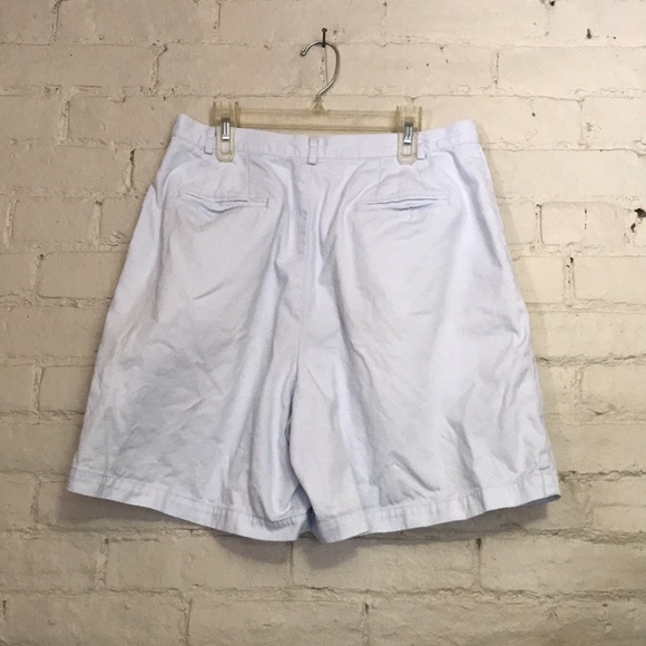 Land's End Women's 12 Vintage 100% Cotton Light Blue Mid-Thigh Bermuda Shorts - Picture 3 of 6